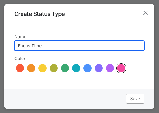 create a status type